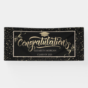 Banderoles Faux paillettes dorées Casquette de diplômé, Confe