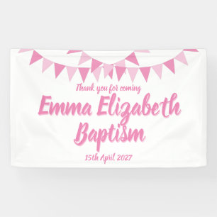 Banderoles Faveur de baptême rose Baby Bunting