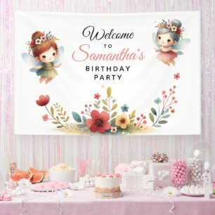 Banderoles Fée enchantée Jardin Fille fête d'anniversaire
