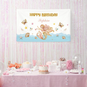 Banderoles Fée magique Fée Sirène Fête d'Anniversaire Fille