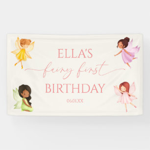 Banderoles Fée Première Fées Enchantées Fête d'anniversaire 1
