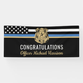 Banderoles Félicitations à la Police Blue Line Flag