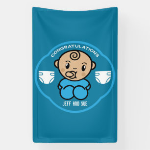 Banderoles Félicitations aux nouveaux parents Baby Boy