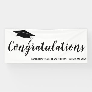 Banderoles Félicitations avec l'obtention du diplôme noire 
