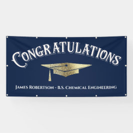 Banderoles Félicitations Bleu Gold Graduation