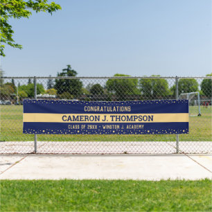 Banderoles Félicitations Blue Gold Classe de 2024 Graduation