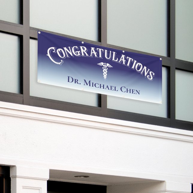 Banderoles Félicitations Blue Médicale dentiste dentaire (Bâtiment extérieur)