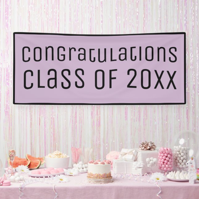 Banderoles Félicitations Classe de 2025 Lavender Graduation (Fête)