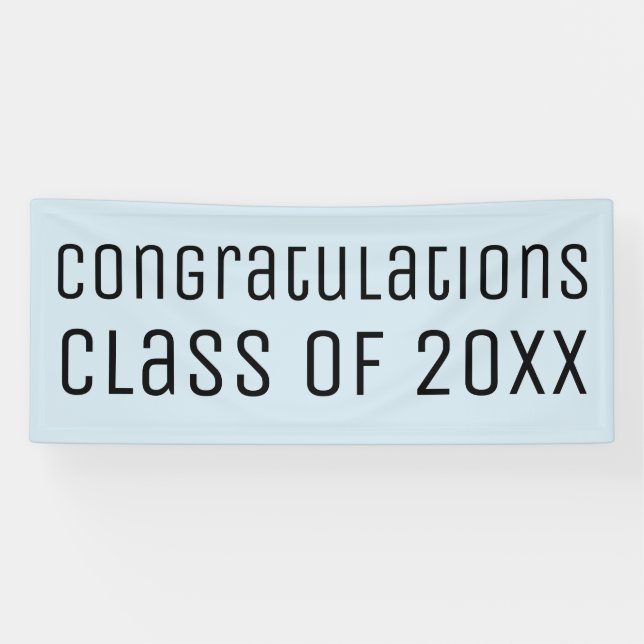 Banderoles Félicitations Classe de Bleu clair Graduation (Horizontal)
