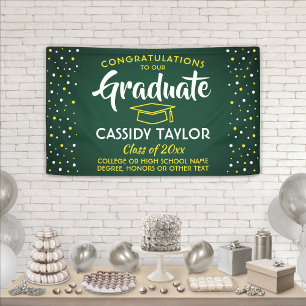 Banderoles Félicitations Confetti Green Gold Jaune