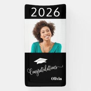 Banderoles Félicitations Custom Elegant Photo Graduation