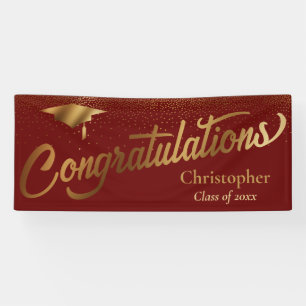 Banderoles Félicitations Diplômé, Classe de Bourgogne d'or