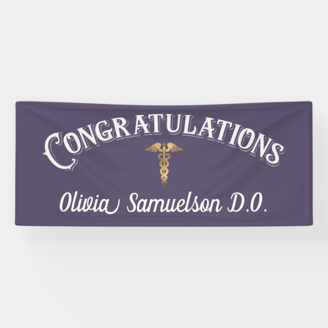 Banderoles Félicitations Diplômé DO Doctor Banner (Horizontal)