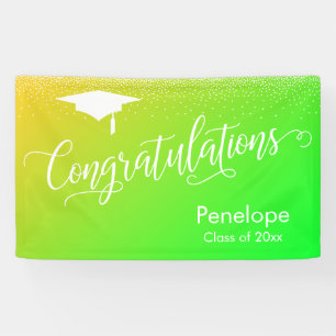 Banderoles Félicitations Diplôme Jaune et Vert Gradient