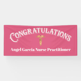 Banderoles Félicitations Diplômé Pink Nurse Praticien