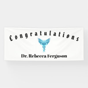 Banderoles Félicitations Docteur Médecin Caducée Or