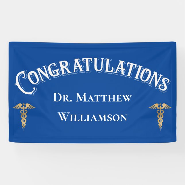 Banderoles Félicitations Docteur Médicale Graduation (Horizontal)