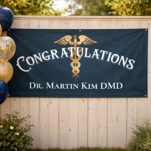 Banderoles Félicitations Elégant Docteur Diplômé en Médecine