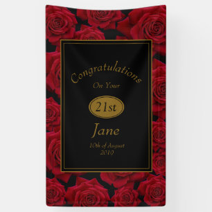 Banderoles Félicitations élégantes d'anniversaire de rose