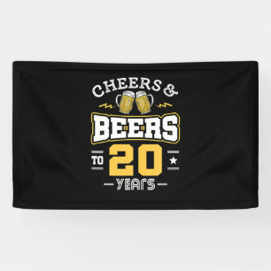 Banderoles Félicitations Et Bières Anniversaire 20 Ans