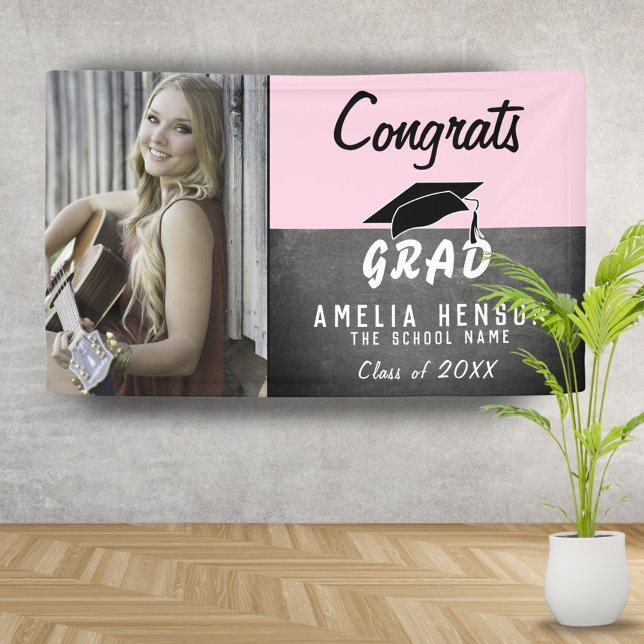 Banderoles Félicitations Grad Chalkboard Photo Grad Grad Part (Créateur téléchargé)