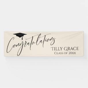 Banderoles Félicitations Graduate Class of Cream