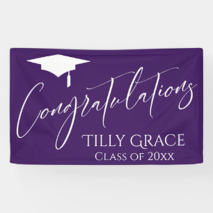 Banderoles Félicitations Graduate Class of Dark Purple