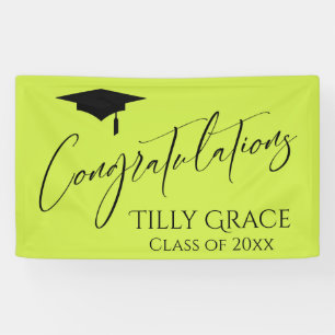 Banderoles Félicitations Graduate Class of Lime Green