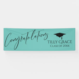 Banderoles Félicitations Graduate Classe de lumière Turquoise