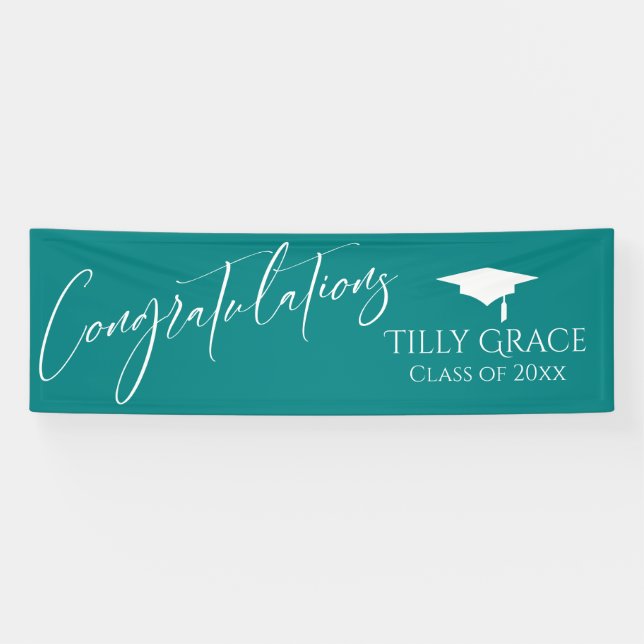 Banderoles Félicitations Graduate Classe de Turquoise (Horizontal)