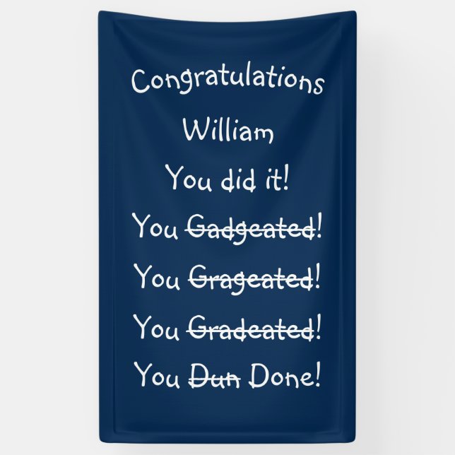 Banderoles Félicitations Graduate Funny Graduation Party (Vertical)