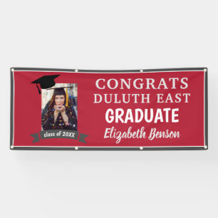 Banderoles Félicitations Gradué Custom Banner Rouge