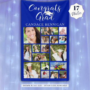 Banderoles Félicitations Grand Royal Blue 17 Photo Collage Sc