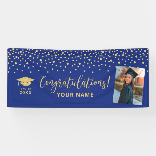 Banderoles Félicitations pour la remise des diplômes avec con (Horizontal)