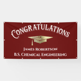 Banderoles Félicitations Red Burgundy Gold Graduation