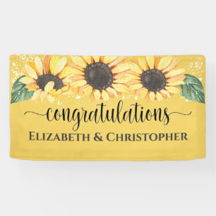 Banderoles Félicitations Rustic Floral Mariage de tournesol
