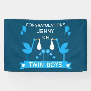 Banderoles Félicitations Stalk Delivery Twin Boy