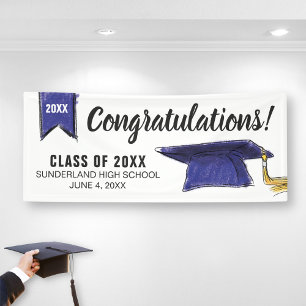 Banderoles Félicitations sur mesure à la classe de 20XX Gradu