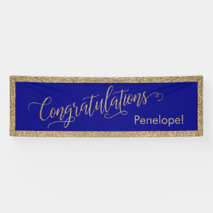 Banderoles Félicitations Typographie Parties scintillant d'or