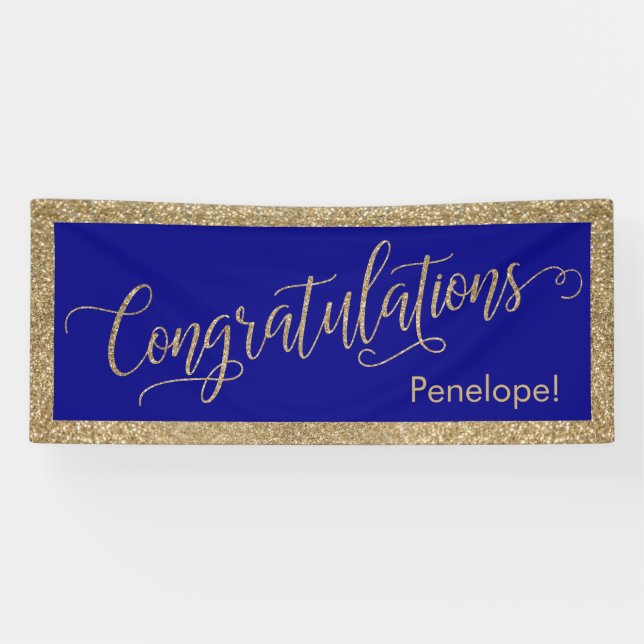 Banderoles Félicitations Typographie Parties scintillant d'or (Horizontal)