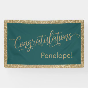 Banderoles Félicitations Typographie Parties scintillant Or e