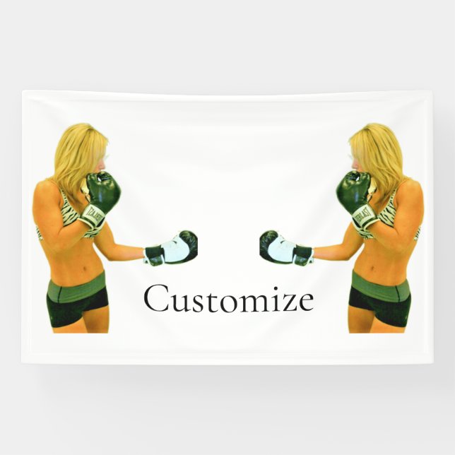 Banderoles Female Fitness Model boxing Thunder_Cove (Horizontal)