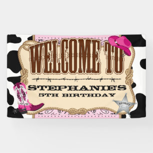 Banderoles Femme, Anniversaire Rose, Bienvenue