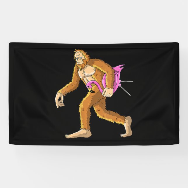 Banderoles Femme Bigfoot Avec Flamant rose Animal Costume Cad (Horizontal)