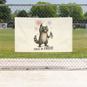 Banderoles Feral Mais Fireworks Gratuit Feral Raccoon 4 juill