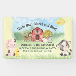 Banderoles ferme animal grange thème 2e anniversaire