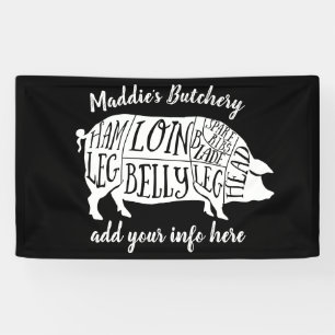 Banderoles fermier porc boucher charcuterie coupe art petit p