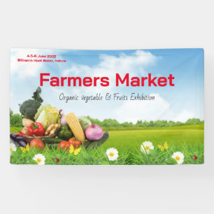 Banderoles Fermiers Marché produit de l'aquarelle ferme fraîc