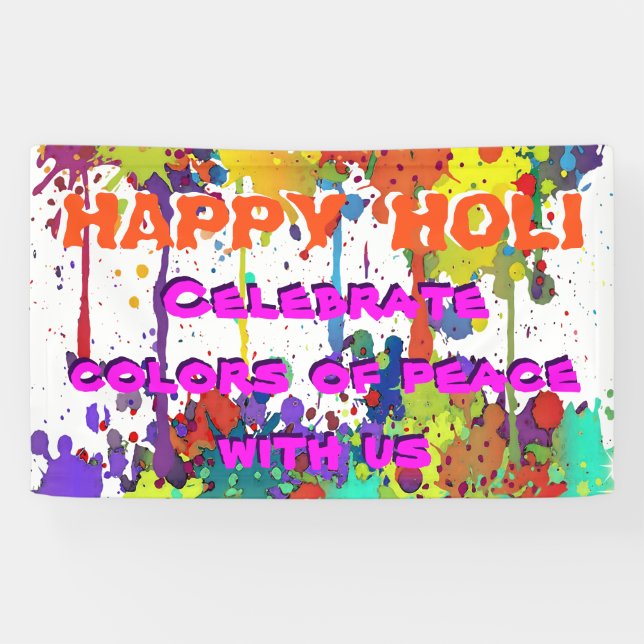 Banderoles Festival de HOLI de couleurs - éclabousse + vos (Horizontal)