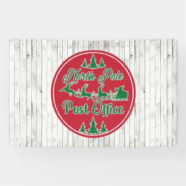 Banderoles Festive Bureau de poste du Pôle Nord Noël (Horizontal)